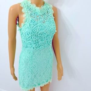 GIANNI BINI Mint Green Lace Dress  S